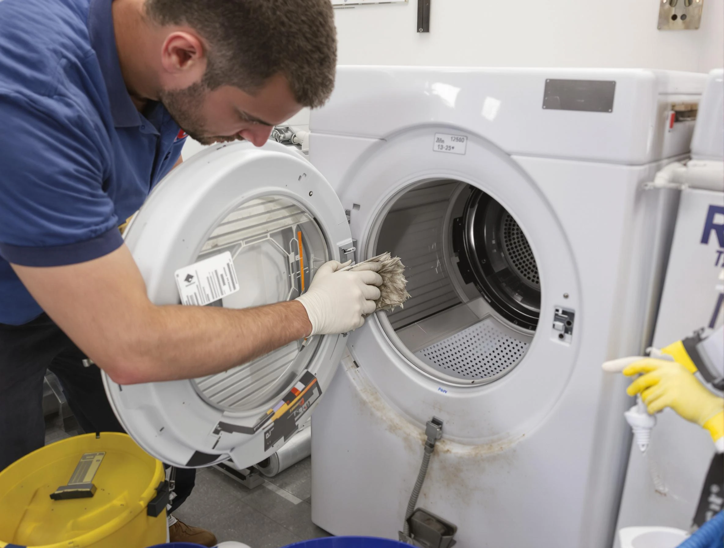 Homeacre-Lyndora Dryer Vent Cleaning specialist performing detailed lint trap cleaning service in Homeacre-Lyndora