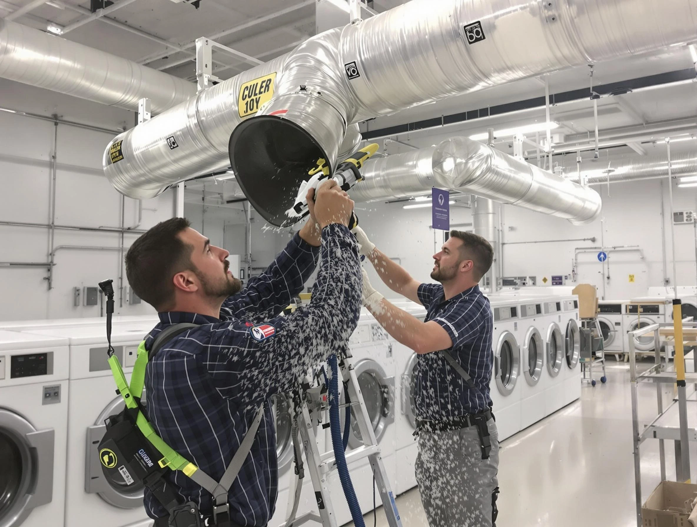 Homeacre-Lyndora Dryer Vent Cleaning team performing large-scale commercial dryer vent cleaning in Homeacre-Lyndora