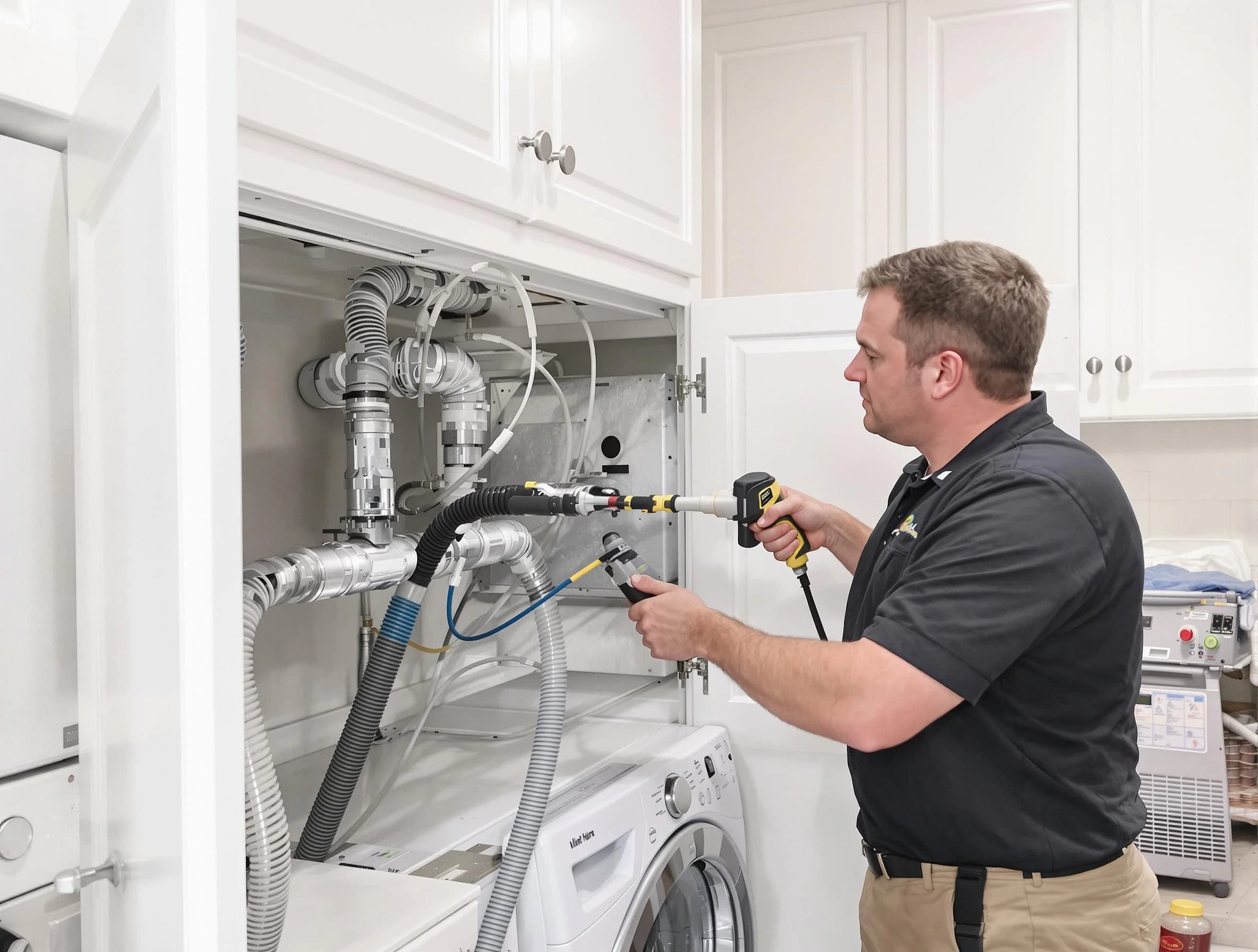 Homeacre-Lyndora Dryer Vent Cleaning professional removing severe blockage from a clogged dryer vent in Homeacre-Lyndora