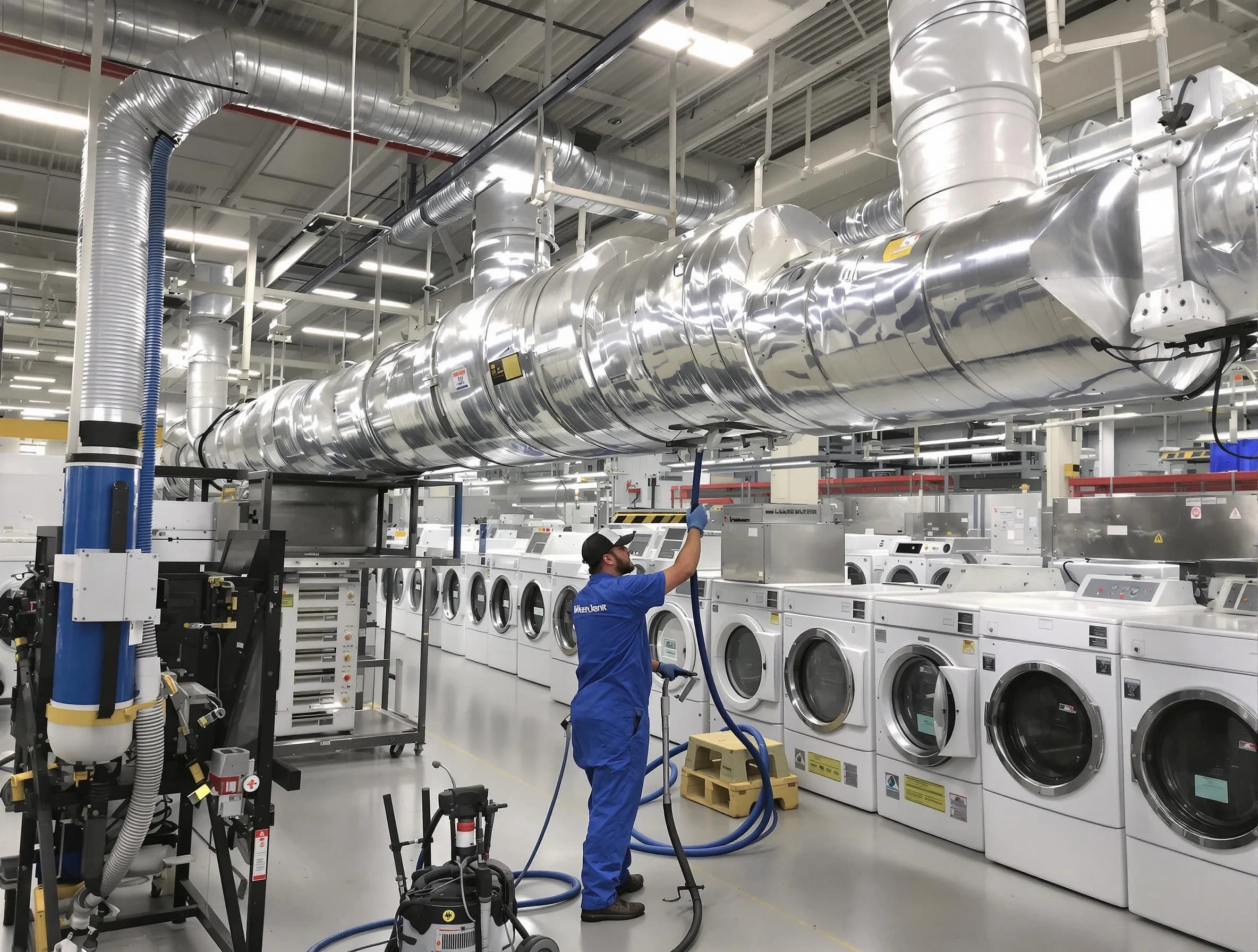 Homeacre-Lyndora Dryer Vent Cleaning team performing heavy-duty industrial dryer vent cleaning in Homeacre-Lyndora