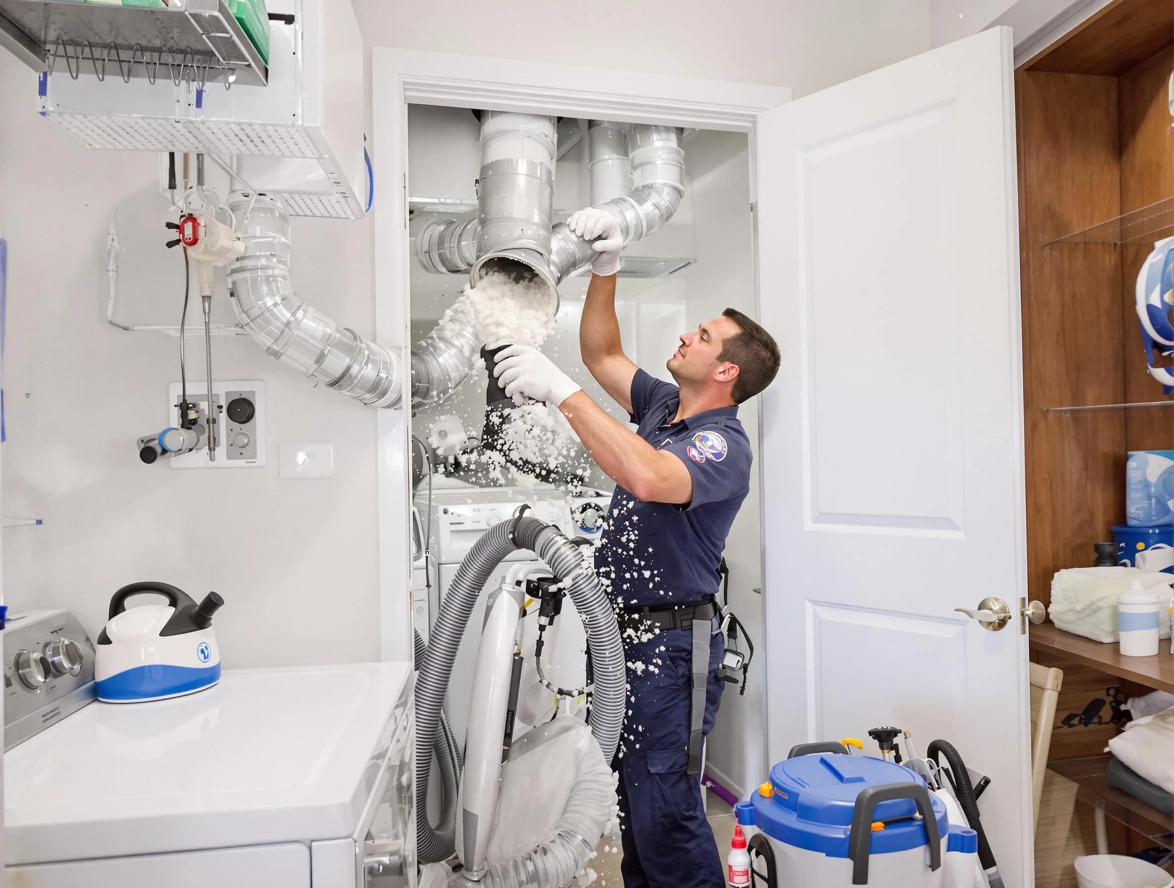 Homeacre-Lyndora Dryer Vent Cleaning technician delivering thorough residential dryer vent cleaning service in Homeacre-Lyndora